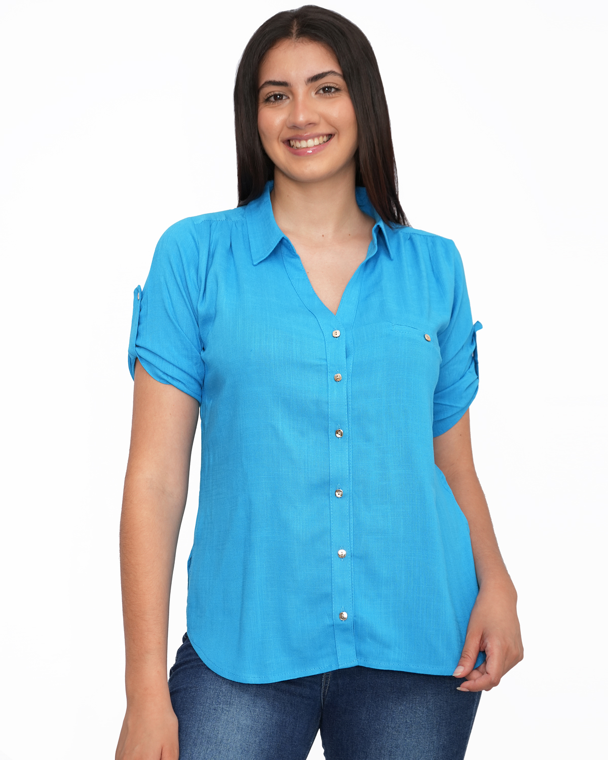 Blusa para Dama - Cuello Camisa -Botones - Gamarra - Ropa en Perú
